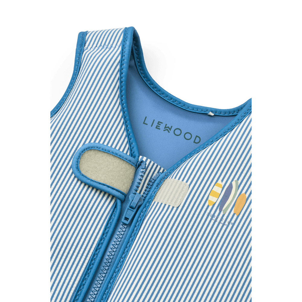 Liewood Gilet de natation Dove en seersucker pour enfants - Y/D Stripe Riverside / Creme De La Creme