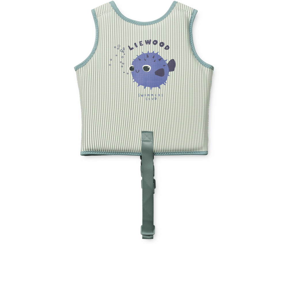 Liewood Gilet de natation Seersucker pour enfants - Menthe poivrée / Sable