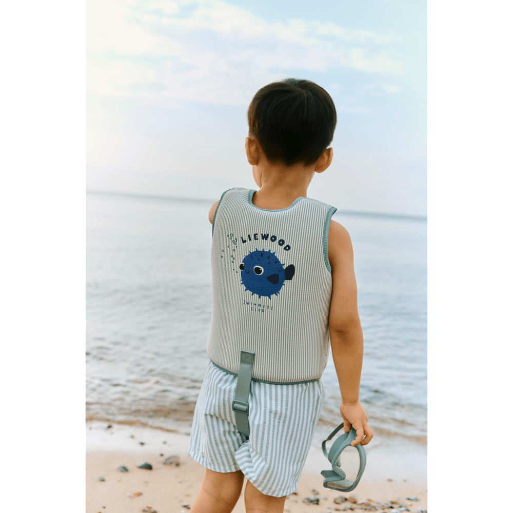 Liewood Dove gilet de natation en seersucker pour enfants - Menthe / Sable