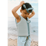 Liewood Dove Gilet de natation seersucker pour enfants - Menthe poivrée / Sable