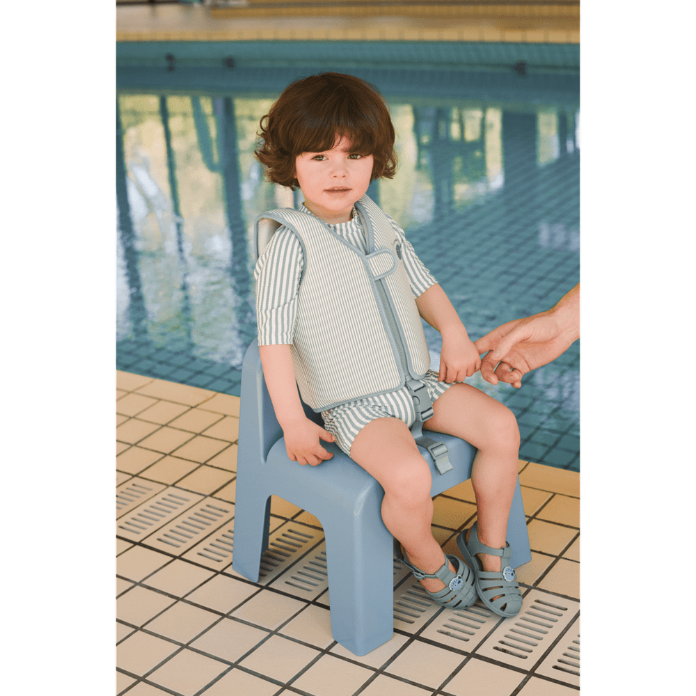 Liewood gilet de natation en seersucker pour enfants - Menthe poivrée / Sable