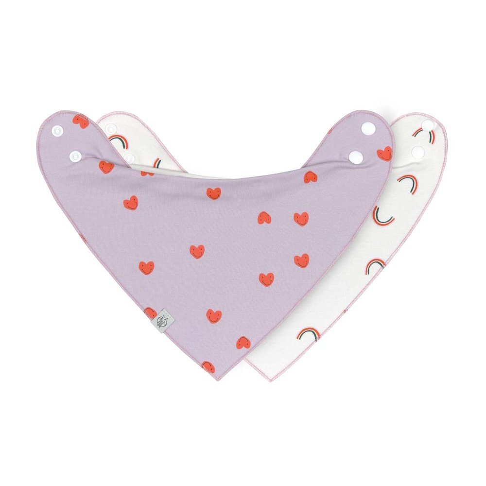 Bavoir/bandana triangulaire pour bébé 2 pièces - Happy Rascals Heart