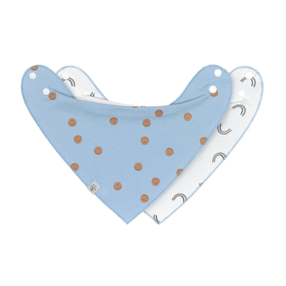 Foulard triangulaire/bavoir bandana pour bébé 2 pièces - Happy Rascals