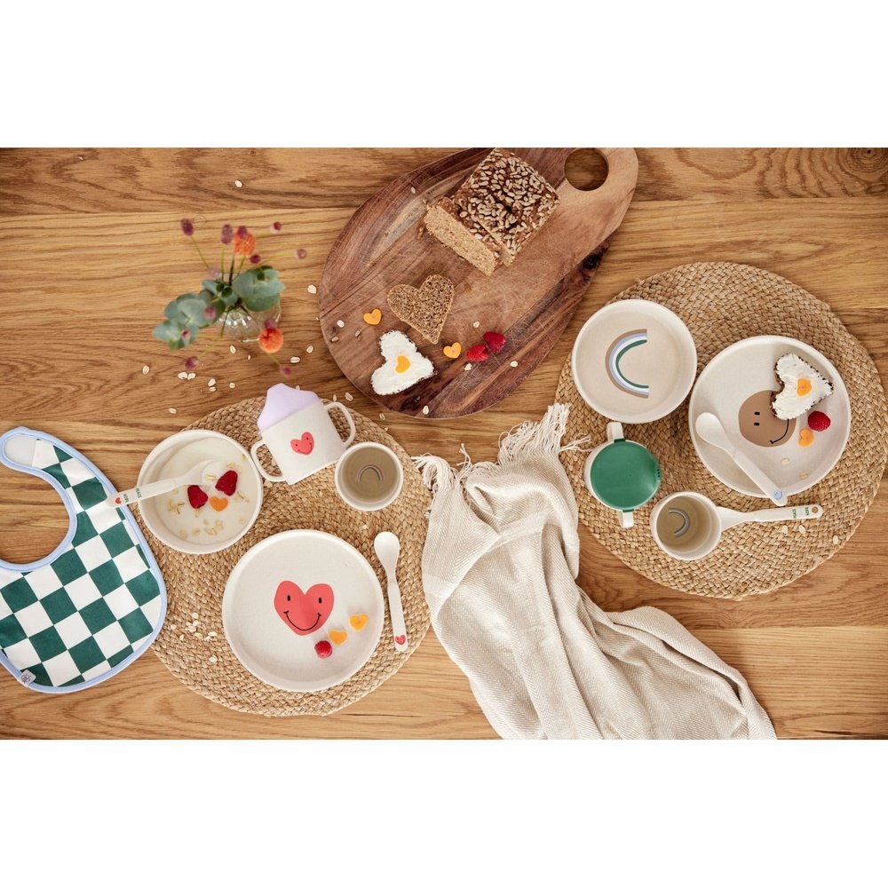 Lässig – Set de repas PP/Cellulose Happy Rascals – Cœur lavande