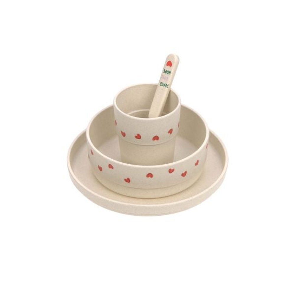Lässig – Service repas PP/cellulose Happy Rascals – Cœur lavande