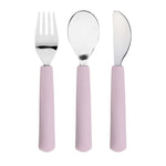 Couverts pour enfants avec prise en silicone - Happy Rascals, Heart Lavender