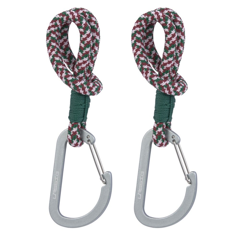 Copie de crochet de poussette avec cordon 2 p. - Cas Mix Stroller Hooks Cord - Vert/Lavande/Deep