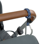 Crochet pour poussette avec cordon, 2 pièces - Cas Mix Stroller Hooks Cord - Noir/Bleu/Vanille