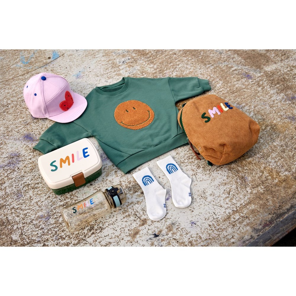 Set repas boîte à lunch et gourde Little Gang - Smile Milky/Ocean Green