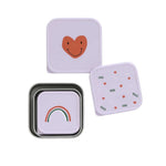 Set de 3 boîtes à snacks inoxydables - Heart Lavender