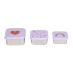 Boîte à snacks antirouille, lot de 3 pièces - Heart Lavender