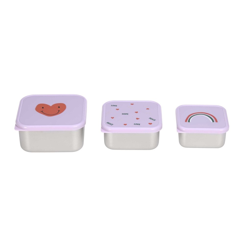 Boîte à snacks antirouille, lot de 3 pièces - Heart Lavender