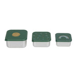 Set de 3 boîtes à snack inoxydables - Smile green