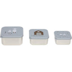 Lässig Boîte à snack en inox, lot de 3 - Tiny Farmer Blue