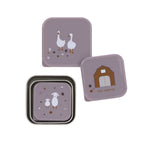 Set de 3 boîtes à goûter en acier inoxydable Lässig - Tiny Farmer Lilac
