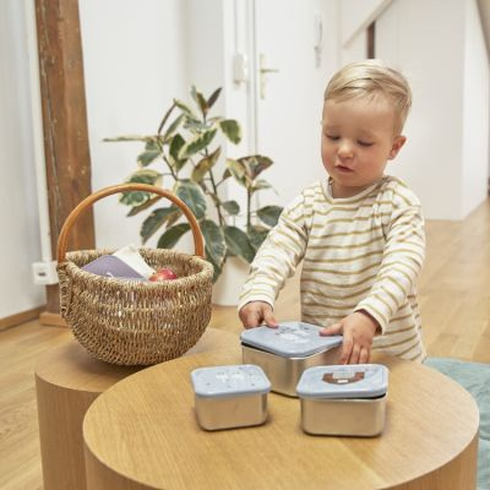 Lässig Boîte à snacks inoxydable, lot de 3 - Tiny Farmer Bleu