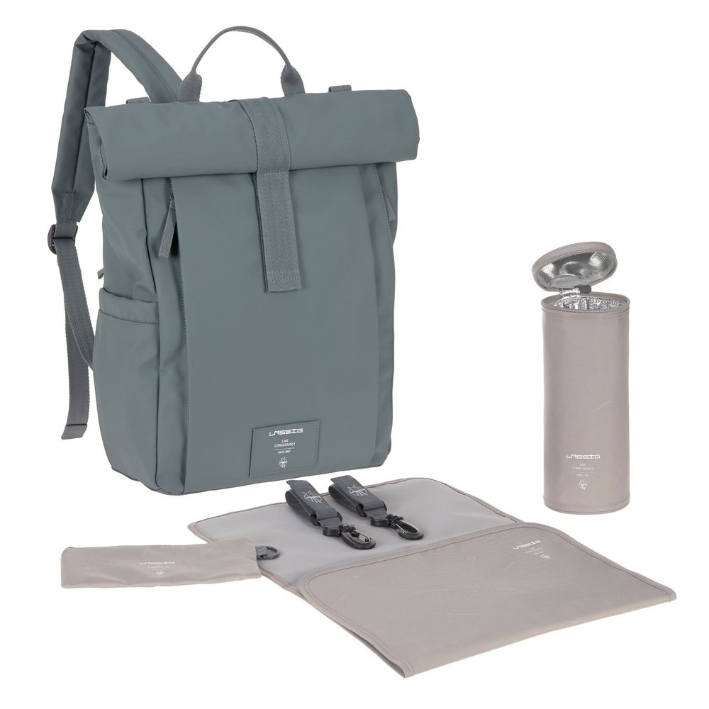 Sac à dos à langer Rolltop-Up - Anthracite