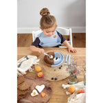 Assiette en silicone - Happy Rascals Smile bleu ciel