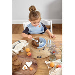 Petit bol en silicone - Happy Rascals Smile bleu ciel