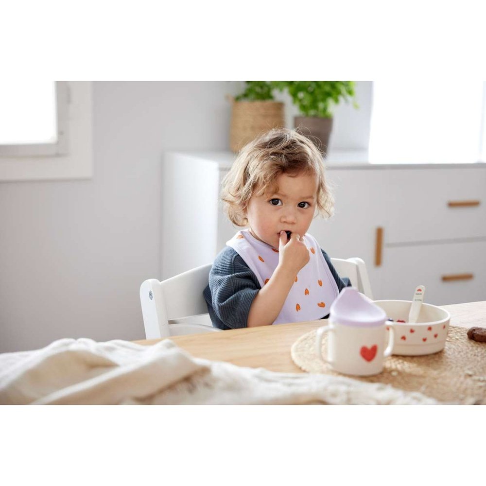 Bavoirs 5 pack 3-18M - Happy Rascals Cœur Lavande