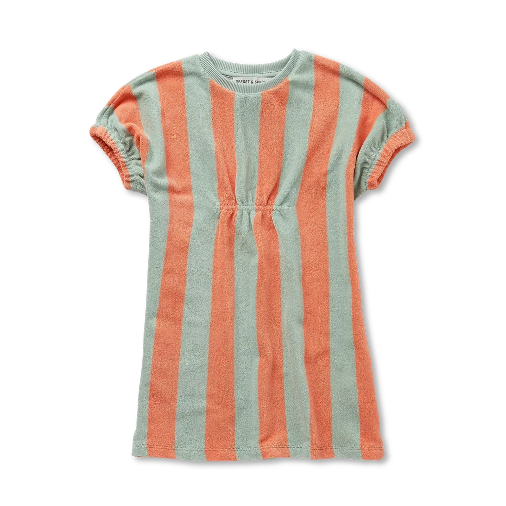 Robe ample Sproet en Sprout rayée fendue verte
