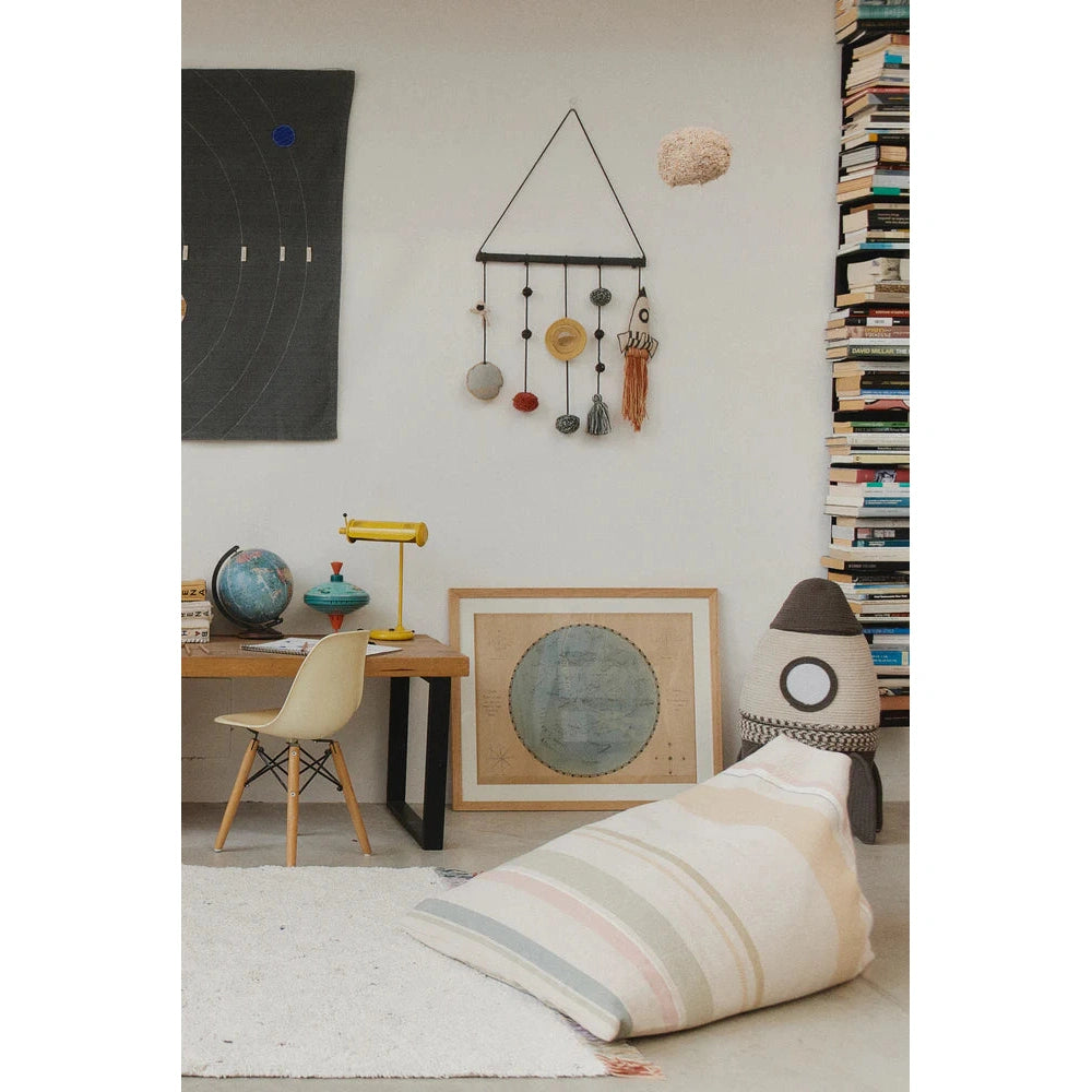 Lorenal Canals Pouf Cleo à rayures multicolores