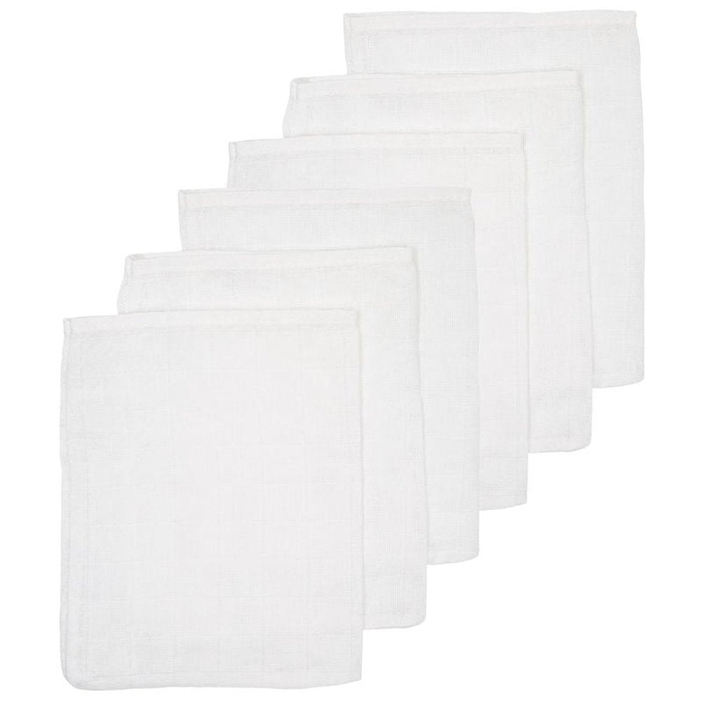 6 gants de toilette hydrophiles 20x17 cm - blanc