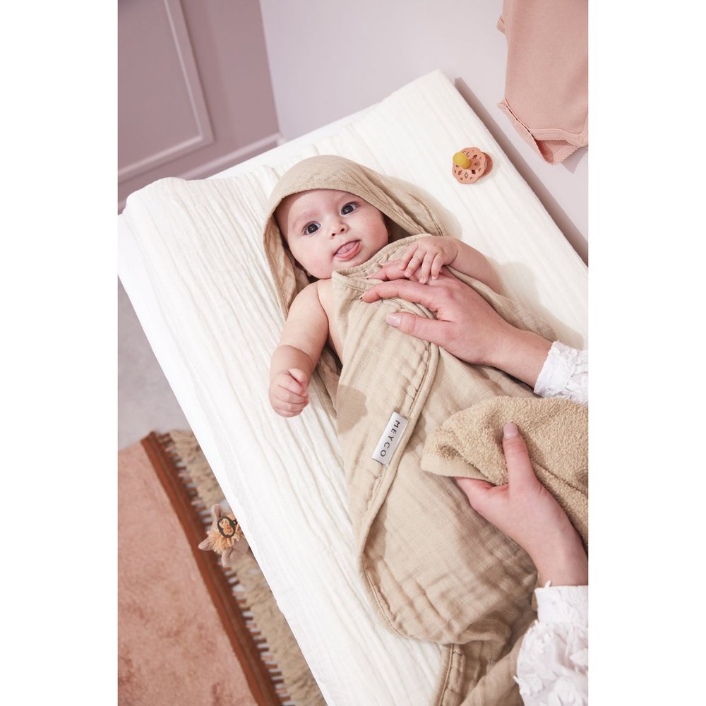 Meyco Housse en gaze hydrophile pour matelas à langer - uni blanc cassé