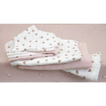 Kit de départ en coton hydrophile : 3 langes/tétras, 3 lingettes, 3 gants de toilette - Mini Panther/Rose