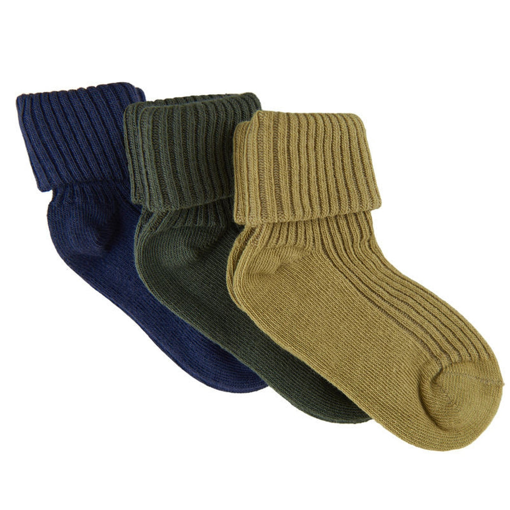 Minymo lot de 3 chaussettes bébé - vert agave