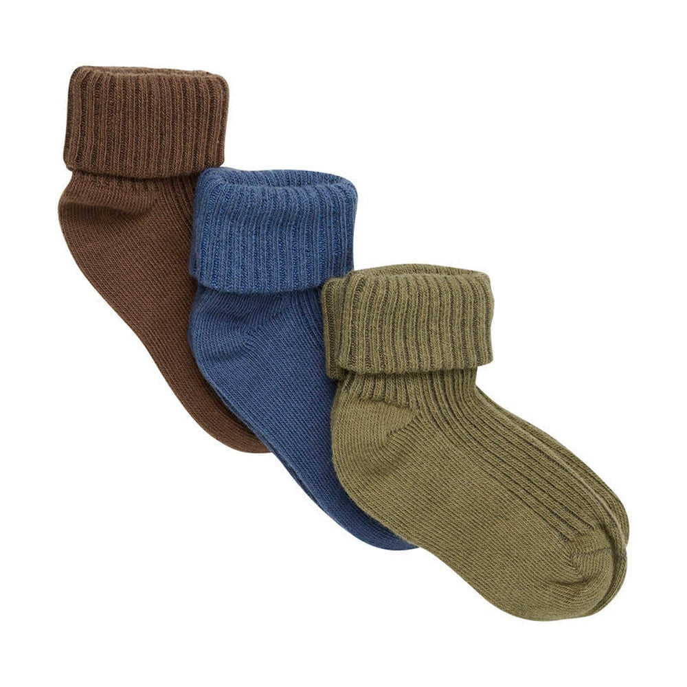 Minymo lot de 3 paires de chaussettes bébé - olive foncé