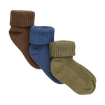 Minymo lot de 3 paires de chaussettes bébé - olive foncé