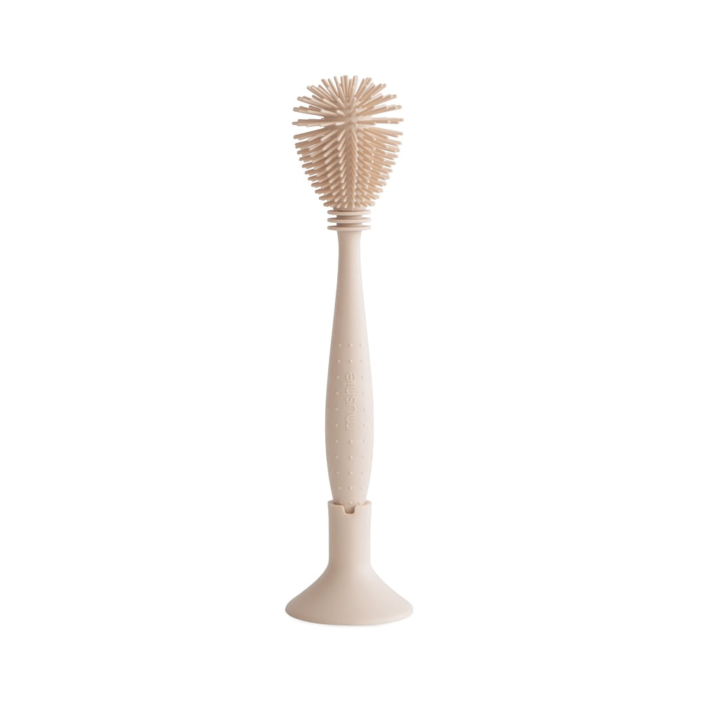 Mushie Brosse à biberons en silicone - Nettoie les biberons - Shifting Sand