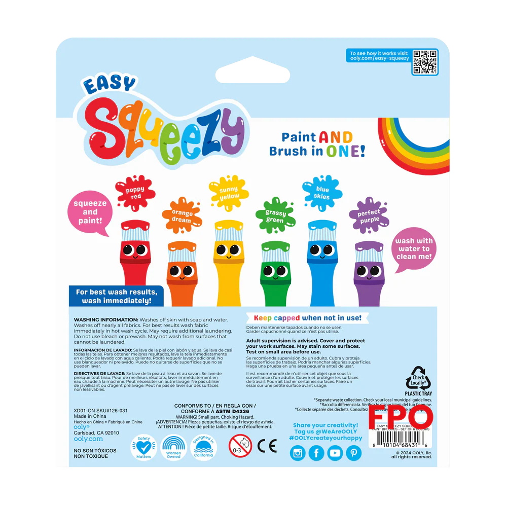 Ooly Squeezy set de peinture tout-en-un