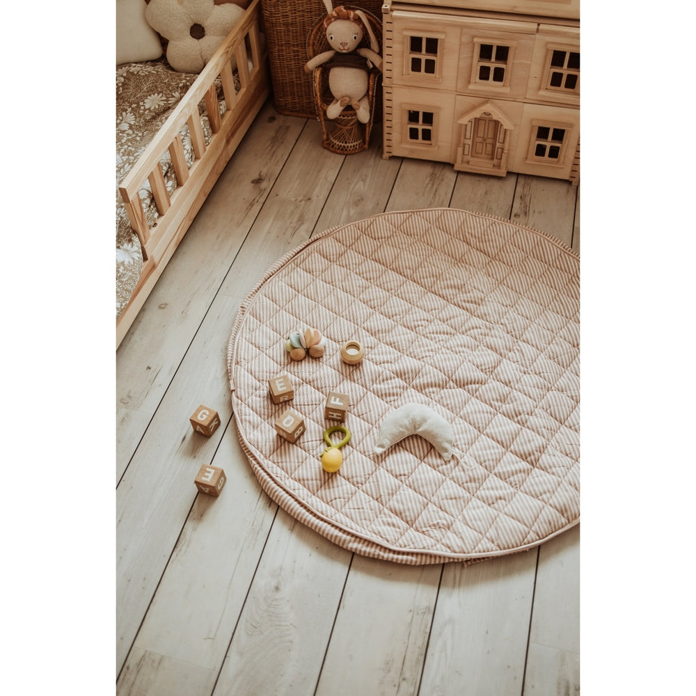 Play&Go Tapis de jeu 3 en 1 - Doux bio - Rayures marron