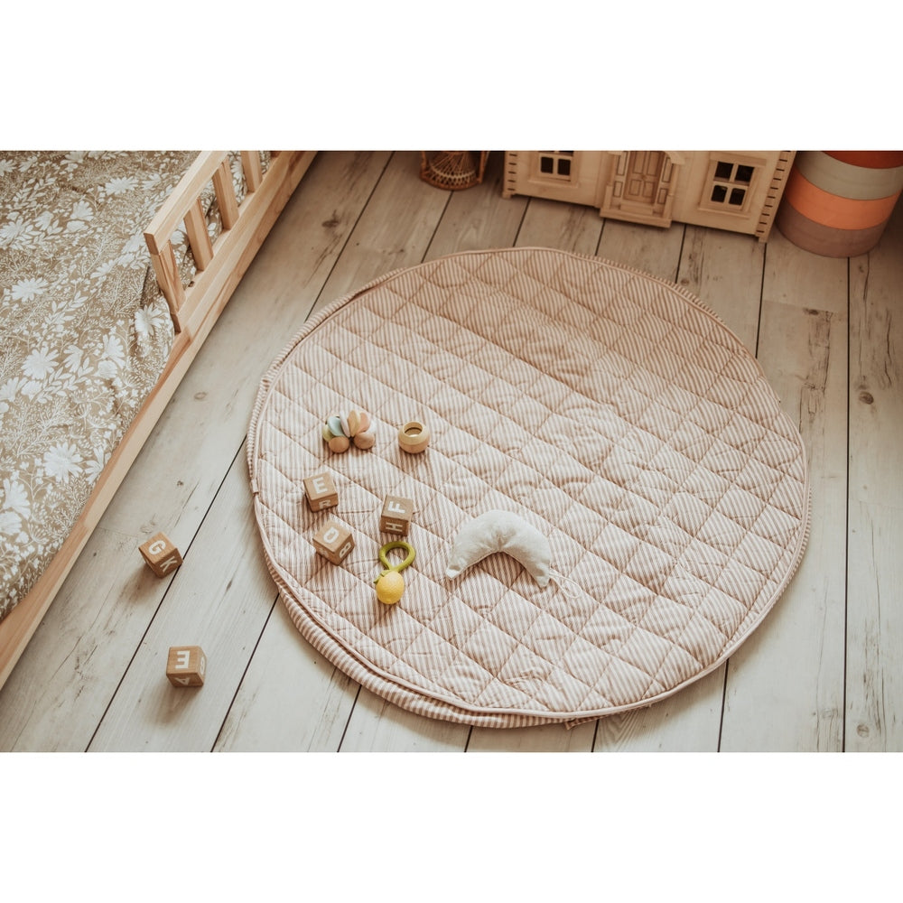 Play&Go Tapis de jeu 3-en-1 - Doux bio - Rayures marron