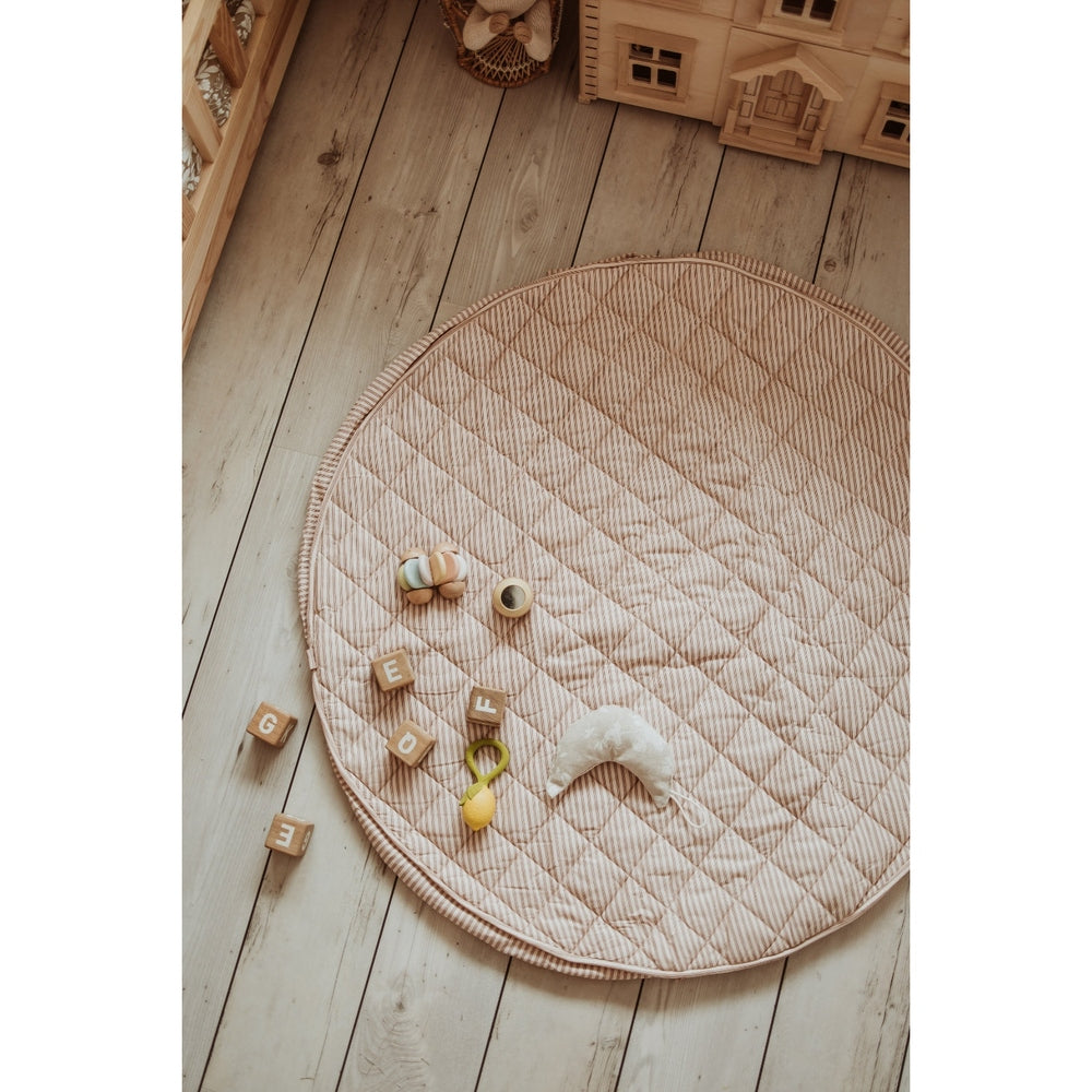 Tapis de jeu Play&Go 3-en-1 - doux bio - rayures marron