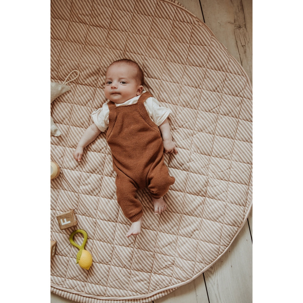 Play&Go Tapis de jeu 3-en-1 - Doux bio - Rayures marron