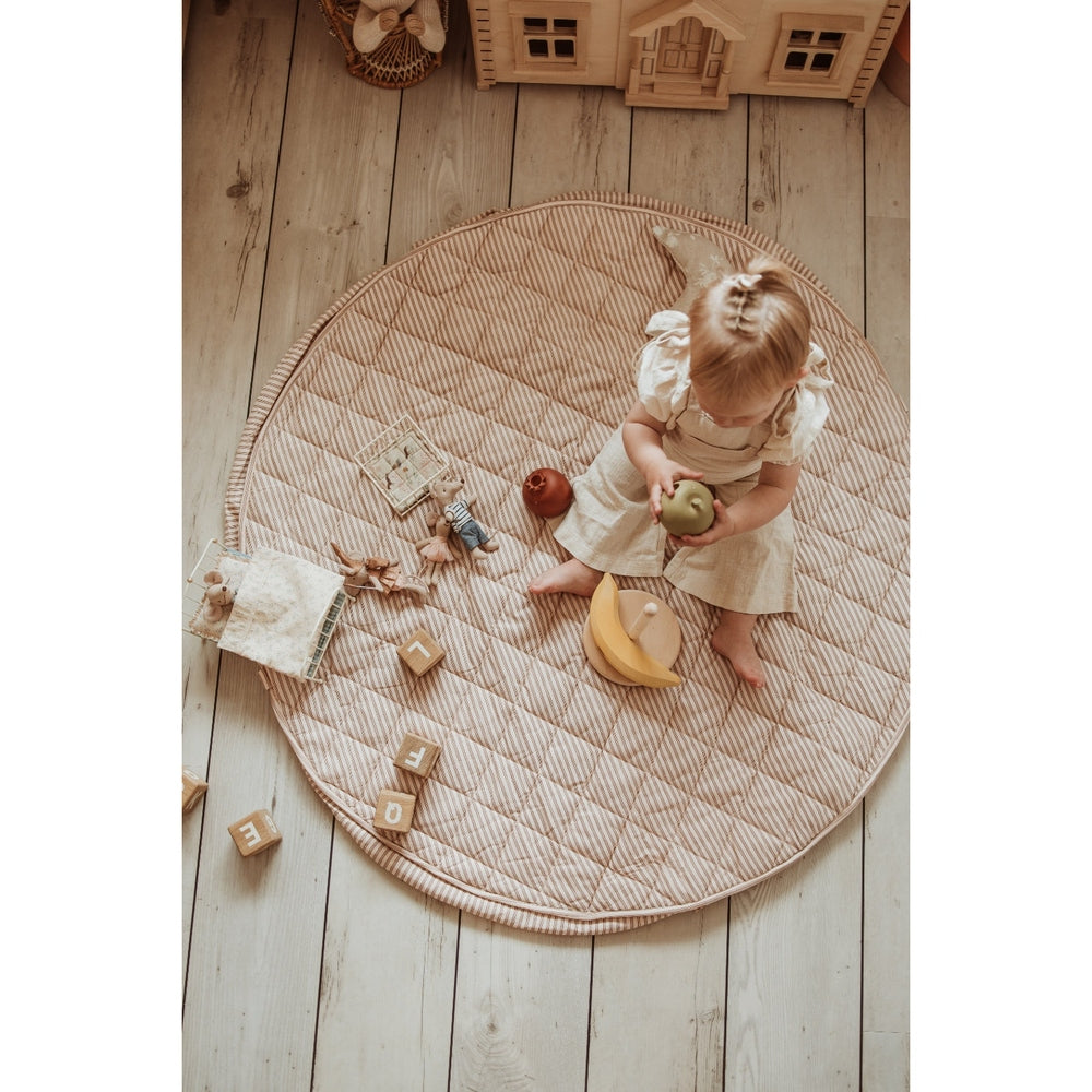 Play&Go Tapis de jeu 3-en-1 - Doux biologique - Rayures marron