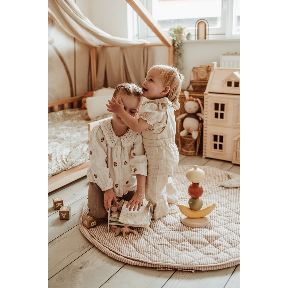 Play&Go Tapis de jeu 3en1 - Soft Organic - Rayures marron