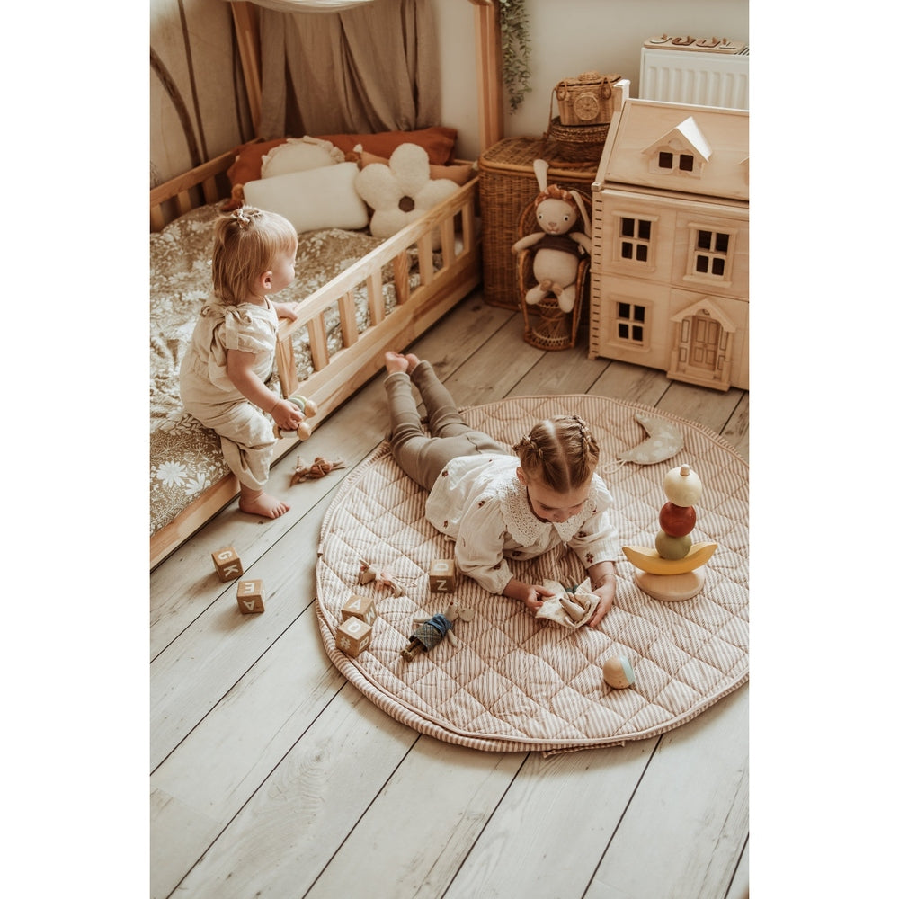 Play&Go Tapis de jeu 3-en-1 - Doux bio - Rayures marron