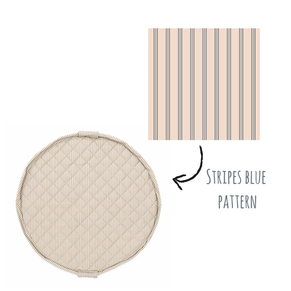 Play&Go tapis de jeu 3-en-1 - doux bio - rayures bleues
