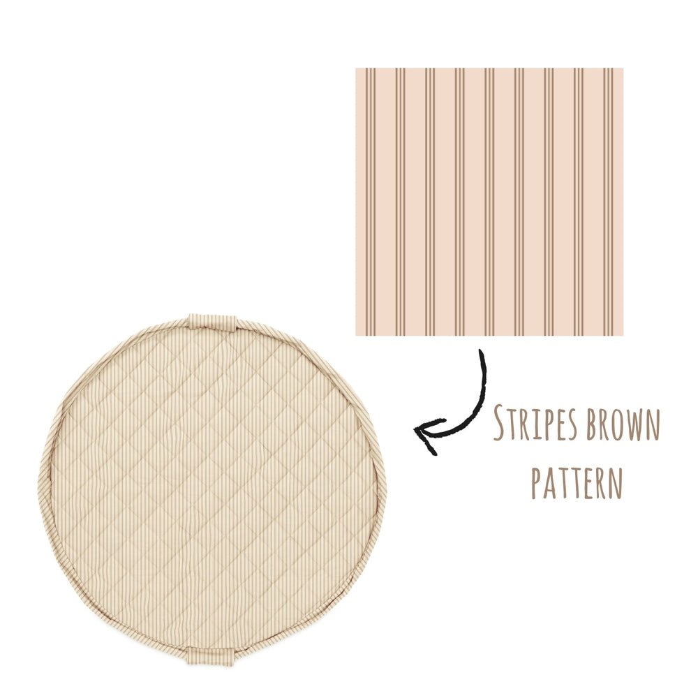 Play&Go Tapis de jeu 3-en-1 - Soft Organic - Rayures marron