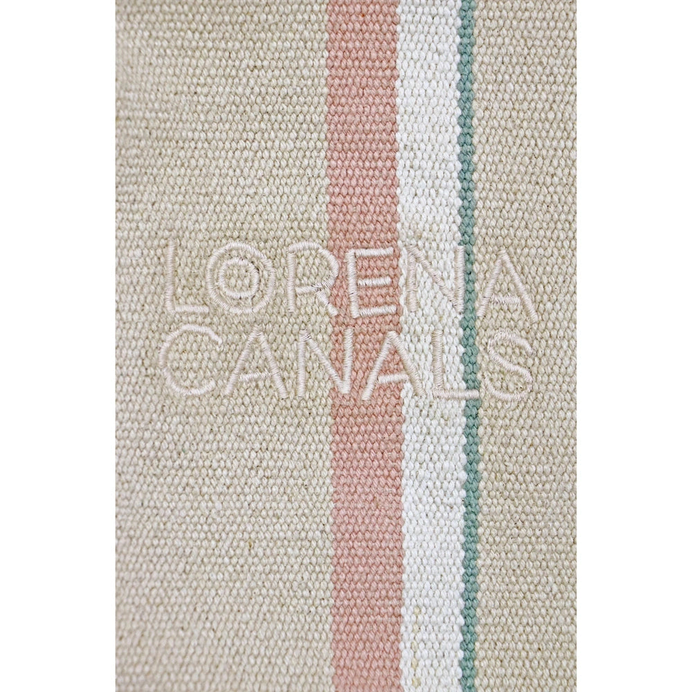 Lorenal Canals Pouf Cleo à rayures multicolores