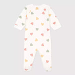 Petit Bateau | Pyjama bébé en velours à imprimé cœurs multicolores