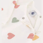 Petit Bateau | Pyjama bébé en velours à imprimé cœurs multicolores