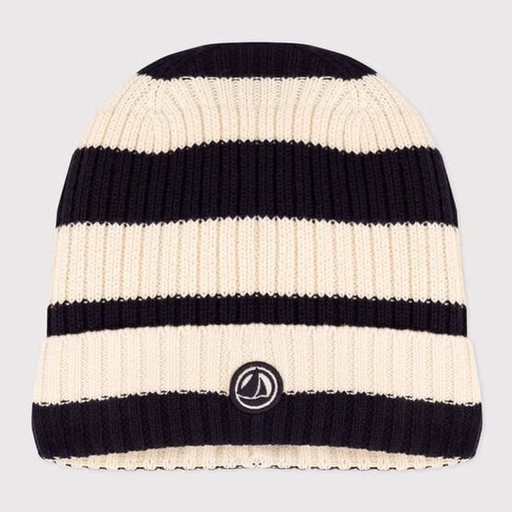 Petit Bateau Bonnet enfant tricoté avec doublure polaire - rayé
