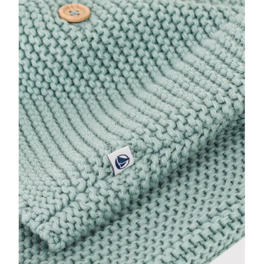 Petit Bateau | Cardigan bébé unisexe en maille côtelée - Sage