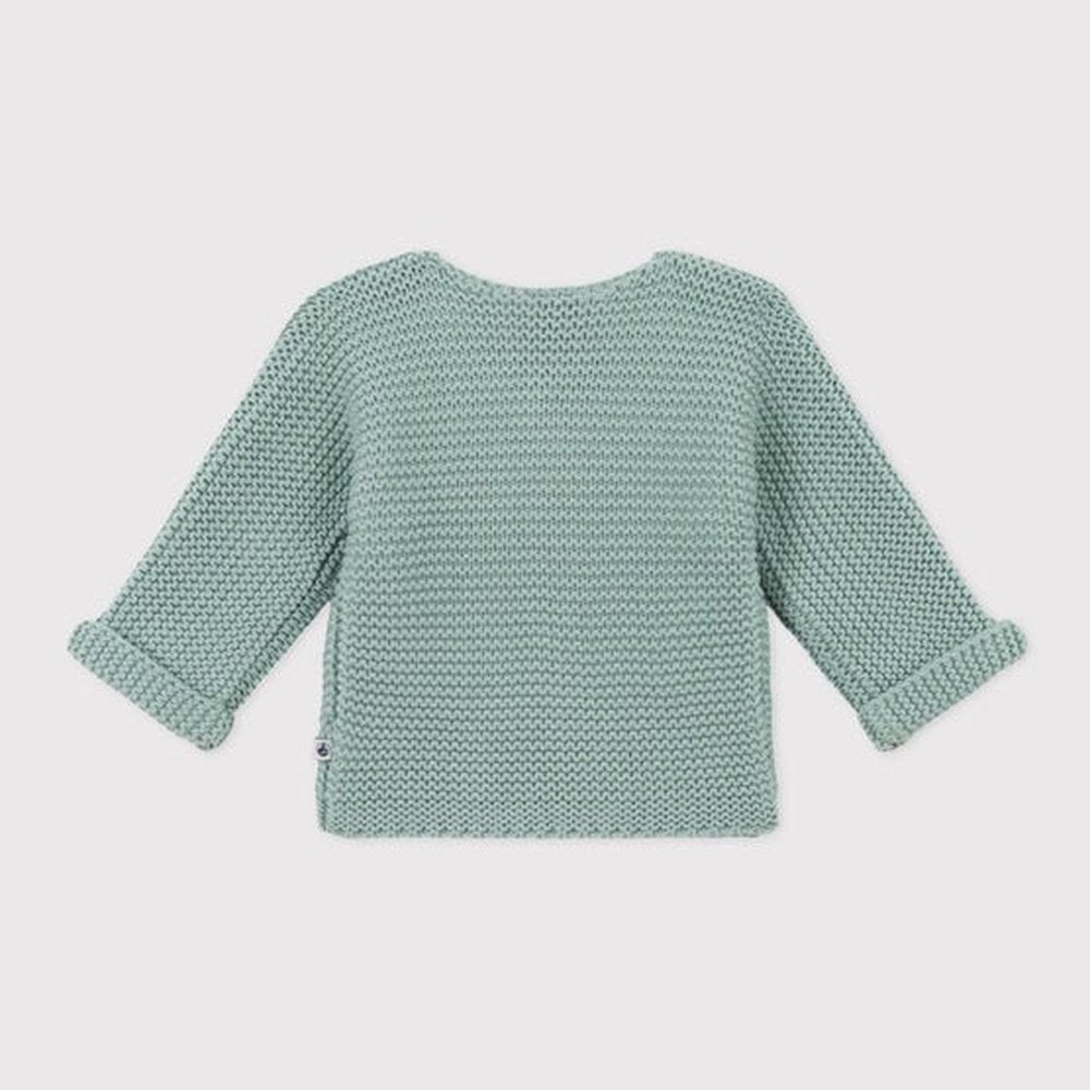 Petit Bateau | Cardigan bébé unisexe en maille côtelée - Sauge