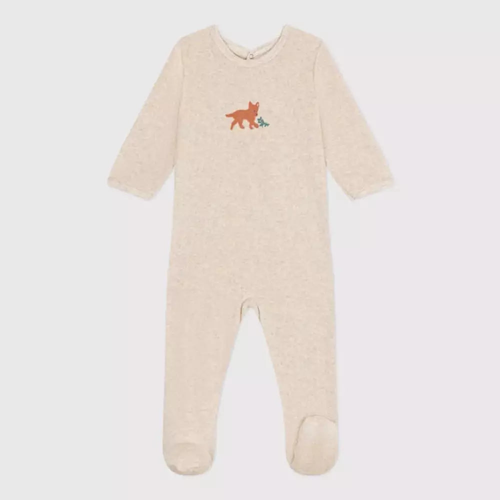 Pyjama en velours avec imprimé renard